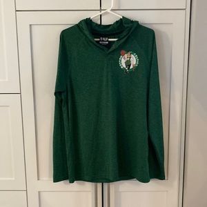 NBA Brand Quarter Snap Front Hooded Long Sleeve T Shirt - Boston Celtics